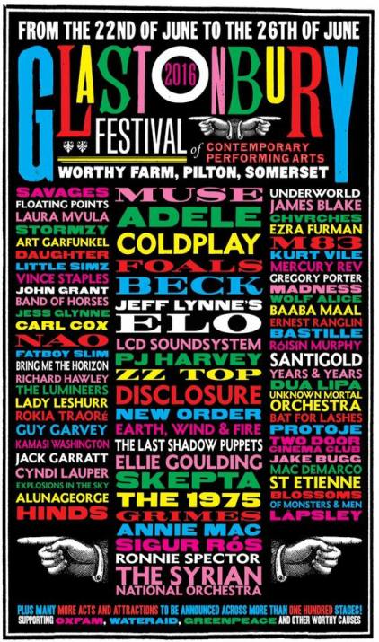 Glasto Line Up Poster