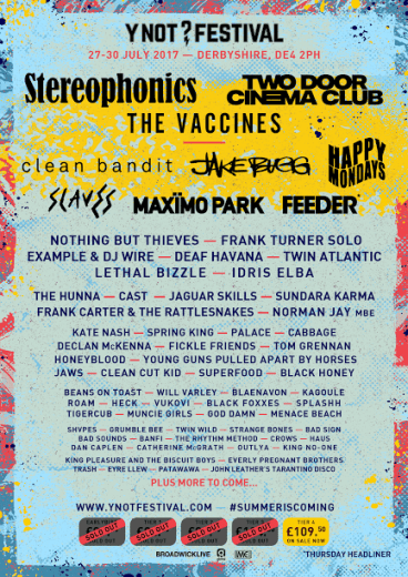 Y Not? Festival Line-Up Poster