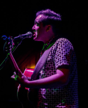 Cal Ruddy mid-performance in Studio2.